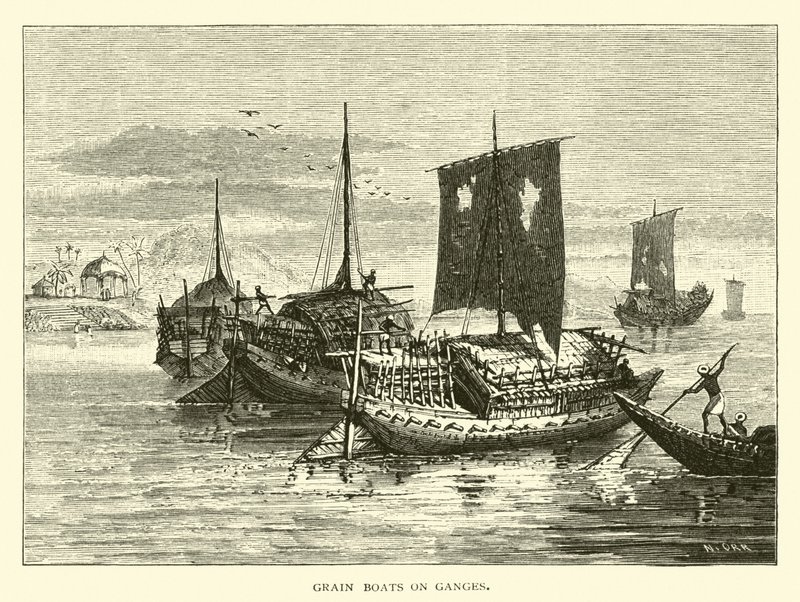 Ganj üzerinde tahıl tekneleri by American School