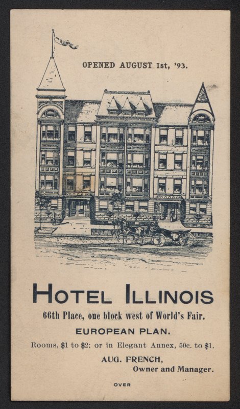 Otel Ticaret Kartı (renkli gravür) by American School