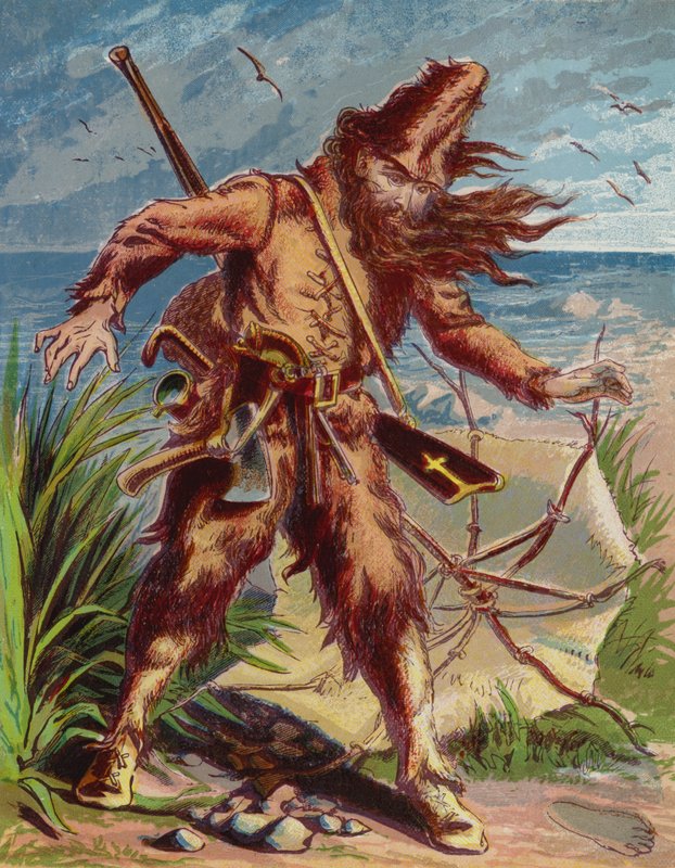 Robinson Crusoe için İllüstrasyon by American School