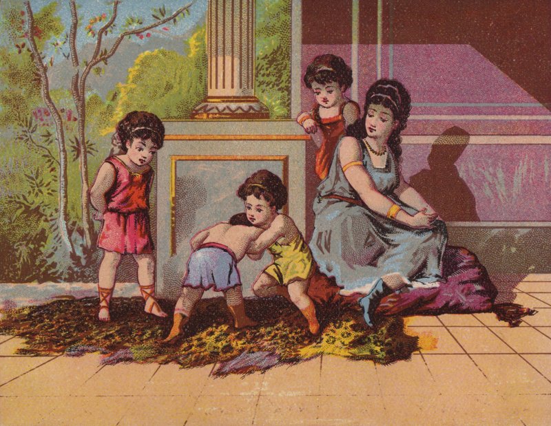 Romalı Bayan Oynayan Çocuklarla by American School
