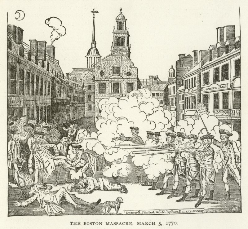Boston Katliamı, 5 Mart 1770 by American School