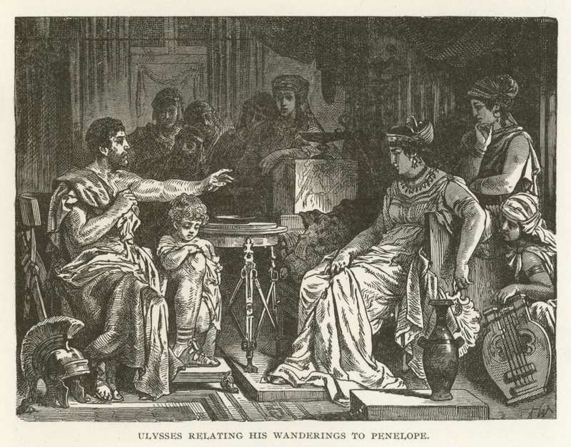 Ulysses, gezintilerini Penelope ile ilişkilendirir. by American School