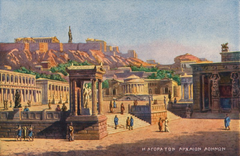 Antik çağda Atina (renkli taş) by Angelos Giallinos