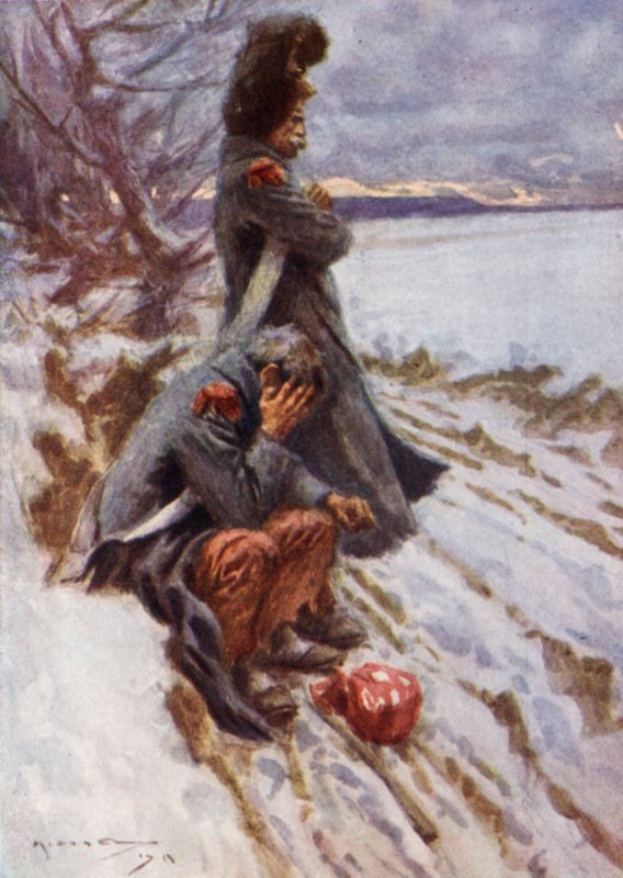 The Two Grenadiers (renkli taş) by Arthur C. (after) Michael