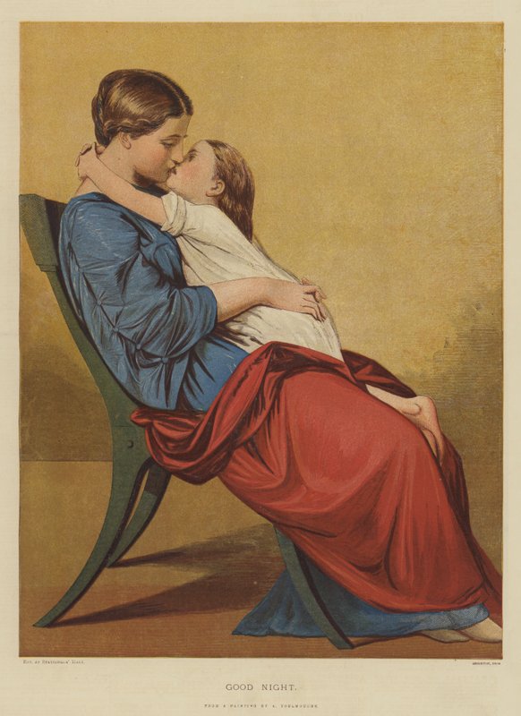İyi Geceler (kromolitho) by Auguste Toulmouche