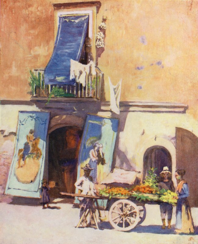 Sokak Sahnesi, Marina, Napoli (renkli taşbaskı) by Augustine Fitzgerald