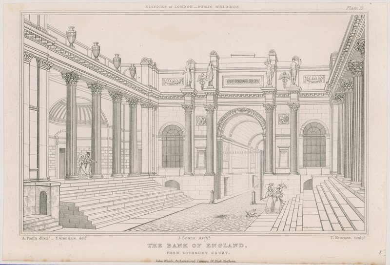 ಬ್ಯಾಂಕ್ ಆಫ್ ಇಂಗ್ಲೆಂಡ್, ಲೋಥ್ಬರಿ ಕೋರ್ಟ್ ಟರ್ಕ್ by Augustus Charles Pugin