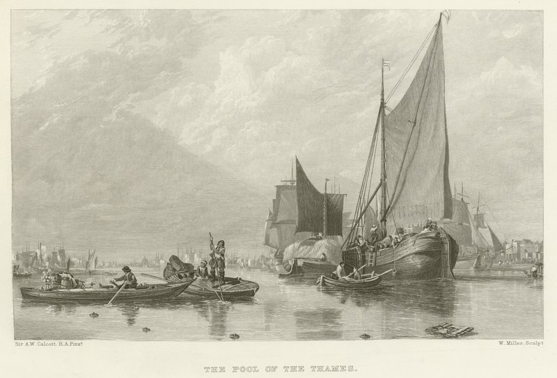 Thames Havuzu (gravür) by Augustus Wall Callcott