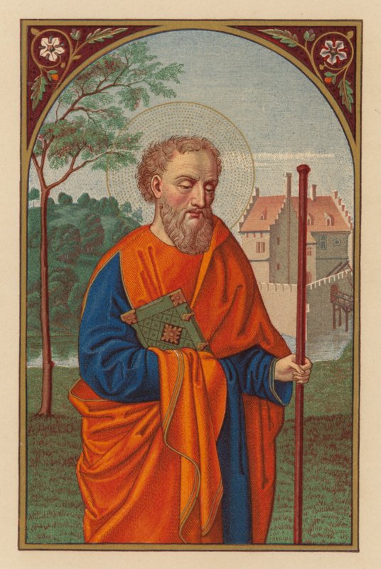 S Barnabas, Apost (kromolitho) by Austrian School