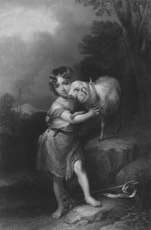 Bebek Aziz John (gravür) by Bartolome Esteban (after) Murillo