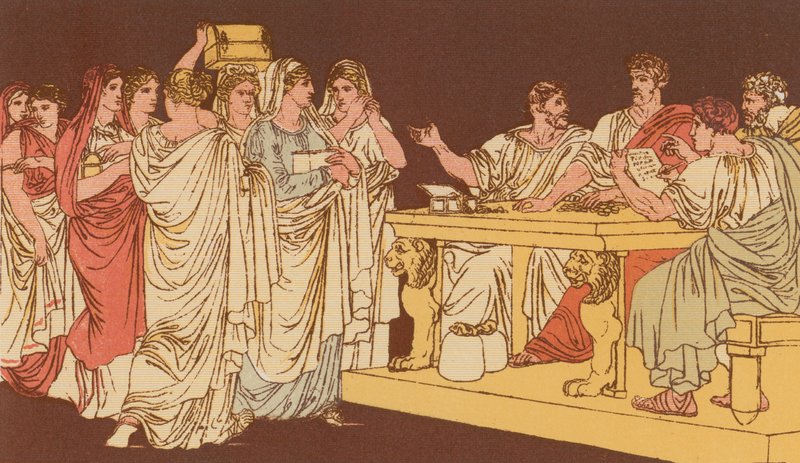 Süslerini getiren Romalı bayanlar by Bartolomeo Pinelli