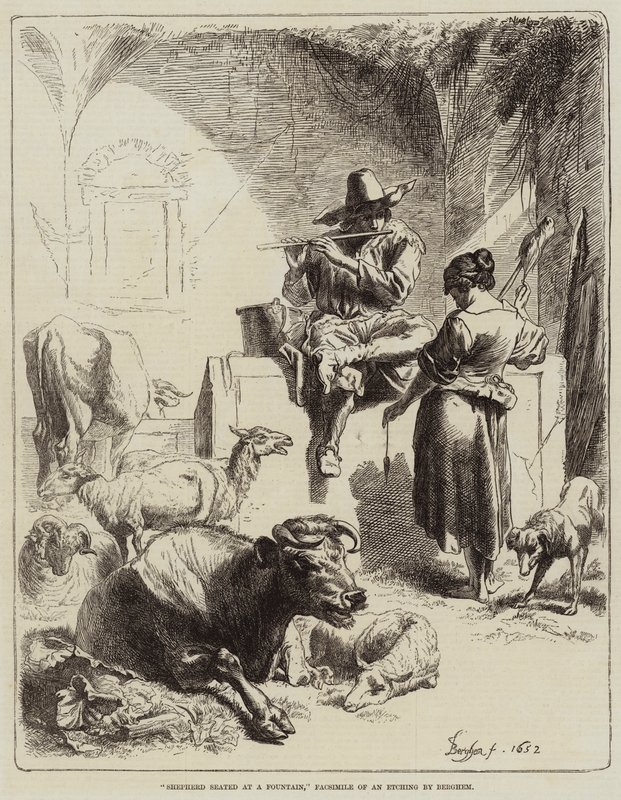 Çeşme başında oturan çoban by Benjamin Herring