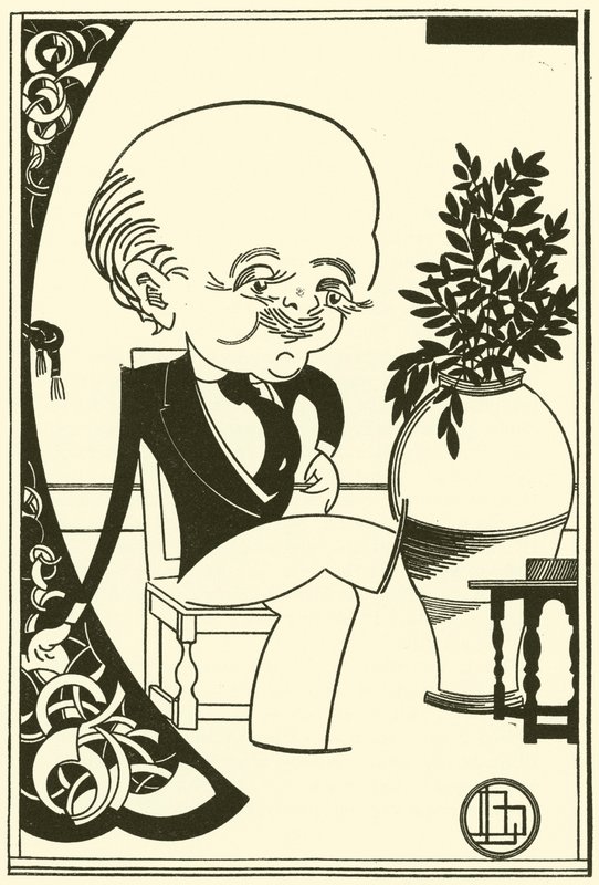 Max Beerbohm (litografi) by Bohun Lynch