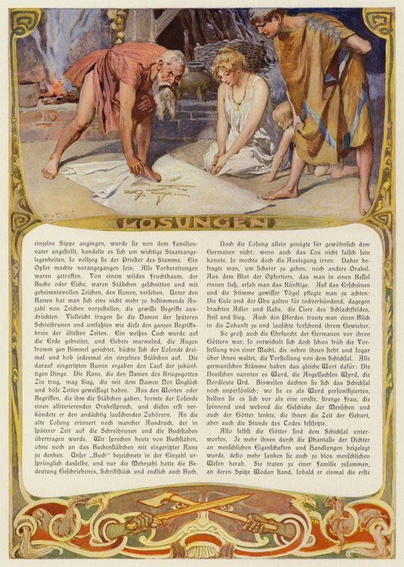 Rünlerin okunması (renkli taş) by Carl Emil Doepler