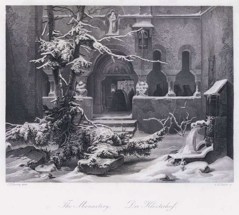 Manastır (gravür) by Carl Friedrich (after) Lessing