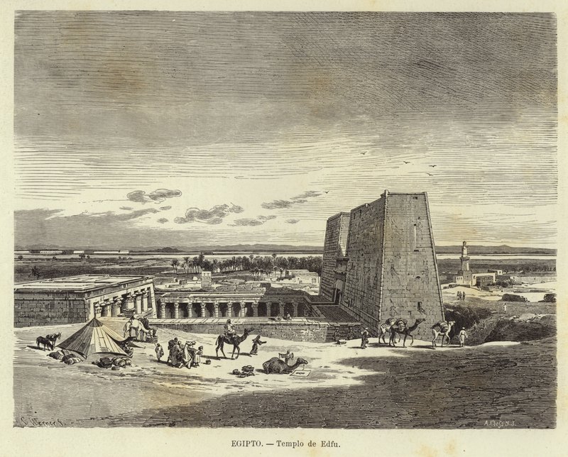 Egypt - Temple of Edfu  by Carl Friedrich Heinrich Werner