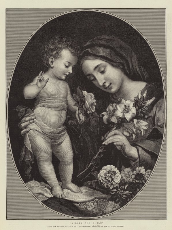 bakire ve çocuk by Carlo Dolci