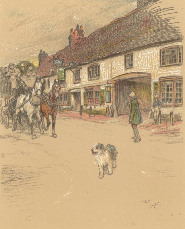 Angel Inn, Woolhampton by Cecil Charles Windsor Aldin