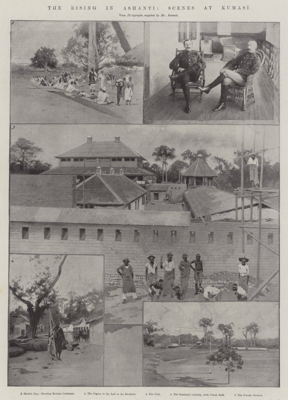Ashanti'deki Yükseliş, Kumasi'deki Sahneler by Charles Auguste Loye