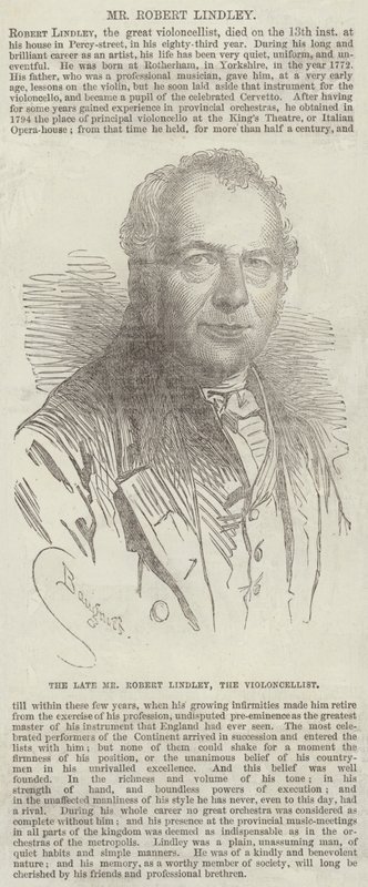 Merhum Bay Robert Lindley, Viyolonselci by Charles Baugniet