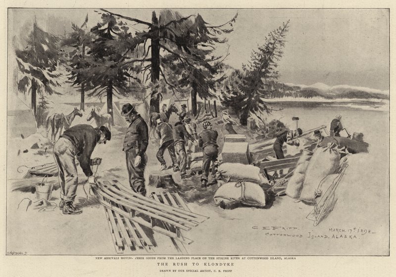Klondyke için acele by Charles Edwin Fripp