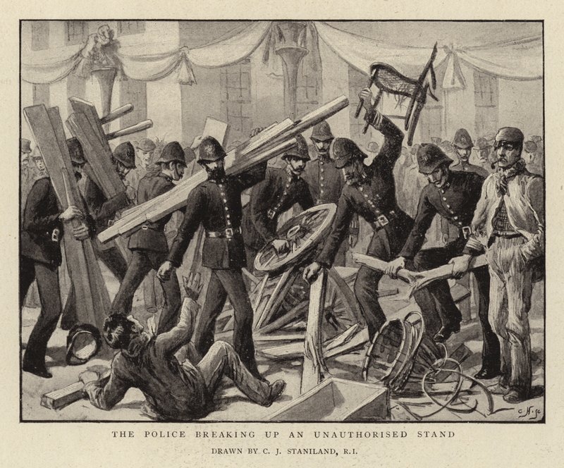 Polis İzinsiz Duruşmayı Ayırdı by Charles J. Staniland