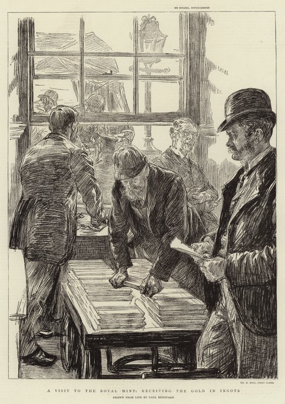 Külçe Altını alan Kraliyet Darphanesi ziyareti by Charles Paul Renouard