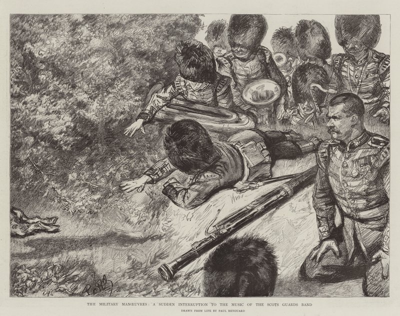 Askeri Manevralar, İskoç Muhafızları Müziğinin Ani Kesilmesi by Charles Paul Renouard