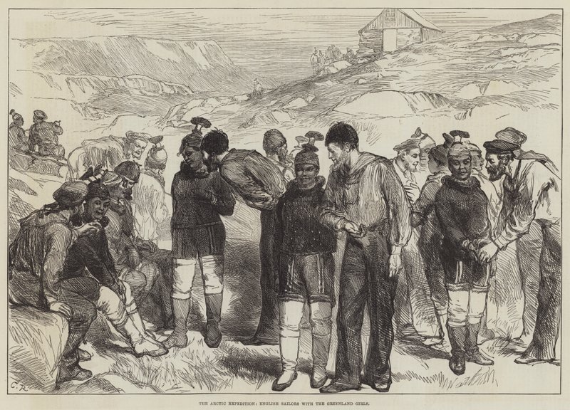 Arctic Expedition, Grönland Kızları ile İngiliz Denizciler by Sir John Charles Robinson