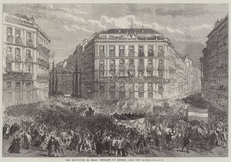 İspanya'da Devrim, General Prim'in Madrid'e Girişi by Sir John Charles Robinson