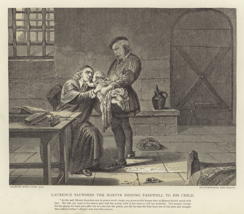 Şehit Laurence Saunders çocuğuna veda ediyor by Charles West Cope