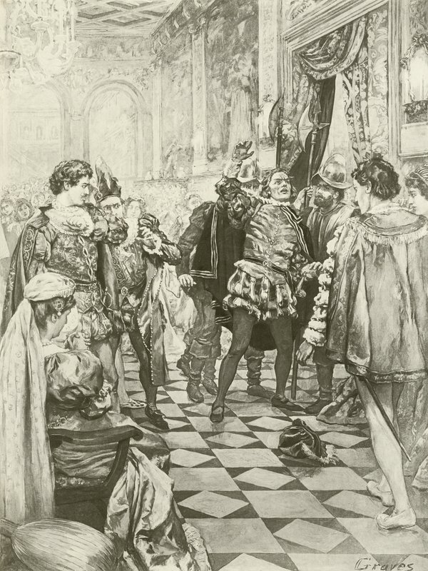 Rigoletto, Perde I sahne (gravür) by Charles D. Graves