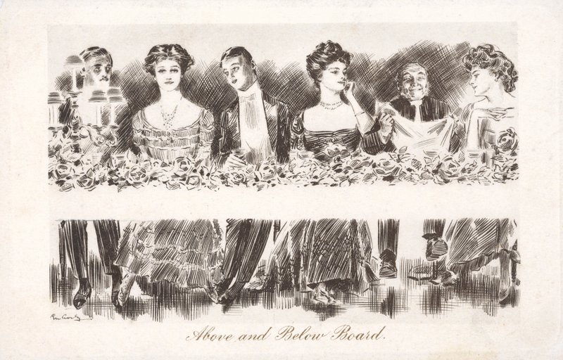 Tahta Üstü ve Altı (lito) by Charles Dana Gibson
