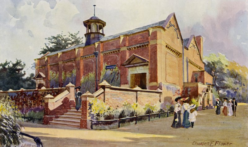 Londra Hayvanat Bahçesi: Maymun Evi (renkli taş) by Charles Edwin Flower