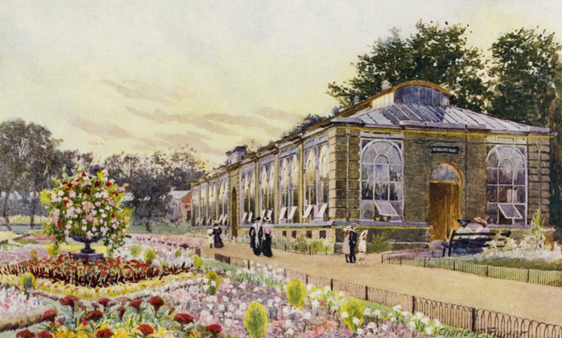 Londra Hayvanat Bahçesi: Maymun Evi (renkli taş) by Charles Edwin Flower