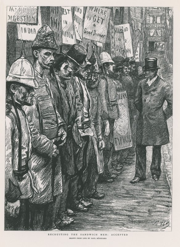 Sandviç Adamların İşe Alınması (gravür) by Charles Paul Renouard