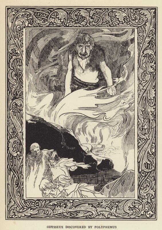 Polyphemus tarafından keşfedilen Odysseus by Sir John Charles Robinson
