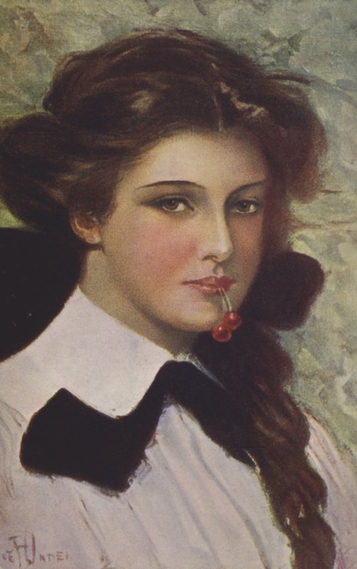 ağzında kiraz olan kız by Clarence F. Underwood