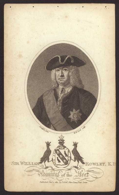 Sir William Rowley, İngiliz amiral (gravür) by Claude Arnulphy