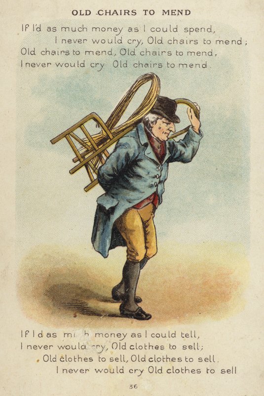 Tekerleme: Tamir Edilecek Eski Sandalyeler (chromolitho) by Constance Haslewood