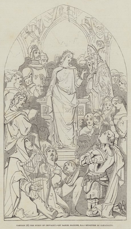 ಕಾರ್ಟೂನ್, ದಿ ಸ್ಪಿರಿಟ್ ಆಫ್ ಚೈವಲ್ರಿ ಟರ್ಕ್ by Daniel Maclise