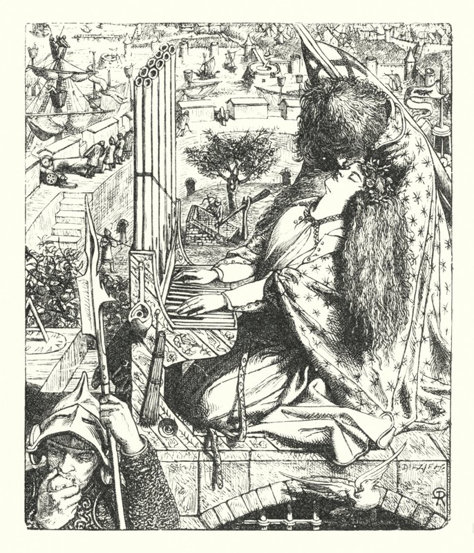 Sanat Sarayı (gravür) by Dante Gabriel (after) Rossetti