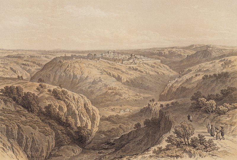 Güneyden Kudüs (renkli taş) by David (after) Roberts
