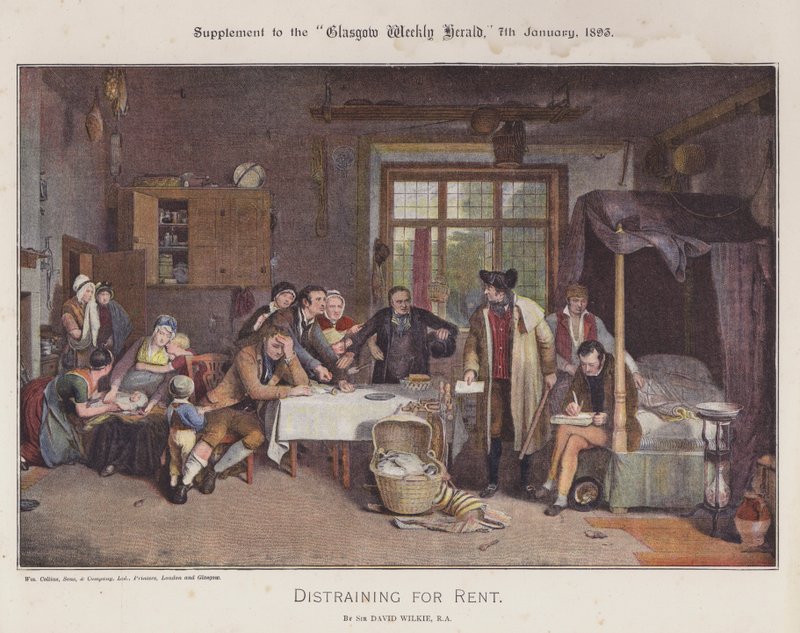Kiralık Zorlama (renkli lito) by David (after) Wilkie