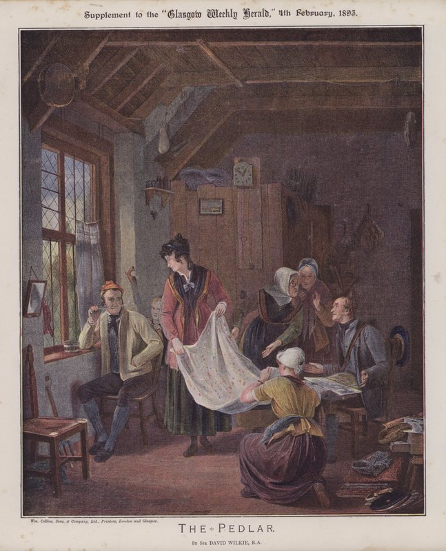 Pedlar (renkli taş) by David (after) Wilkie