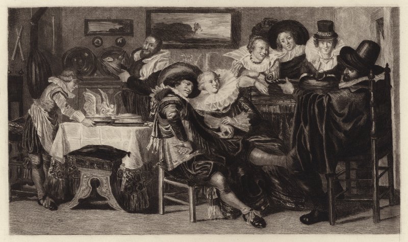 Yemek (gravür) by Dirck Hals