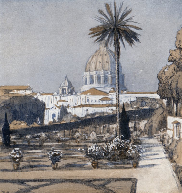 Vatikan Bahçeleri (renkli taş) by Donald (after) Maxwell