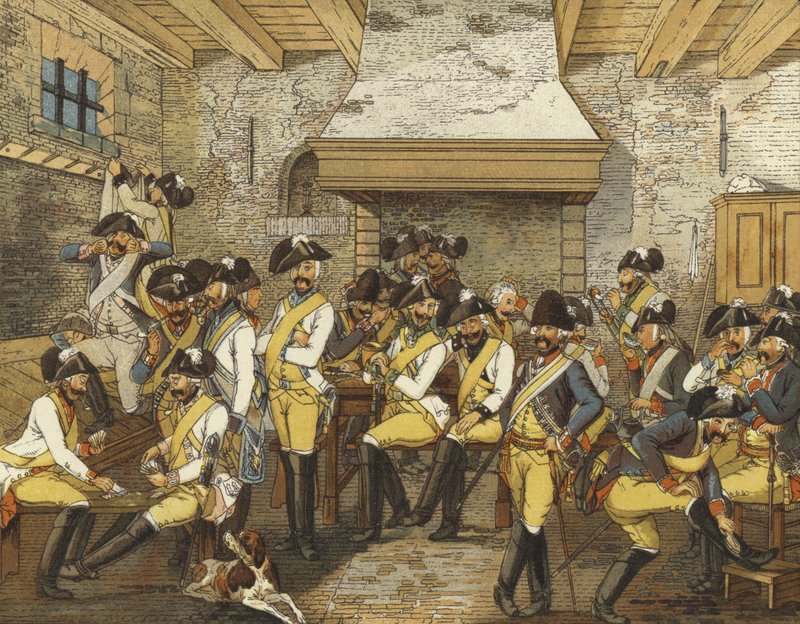 Hollandalı süvari üniformaları, c1790 by Dutch School