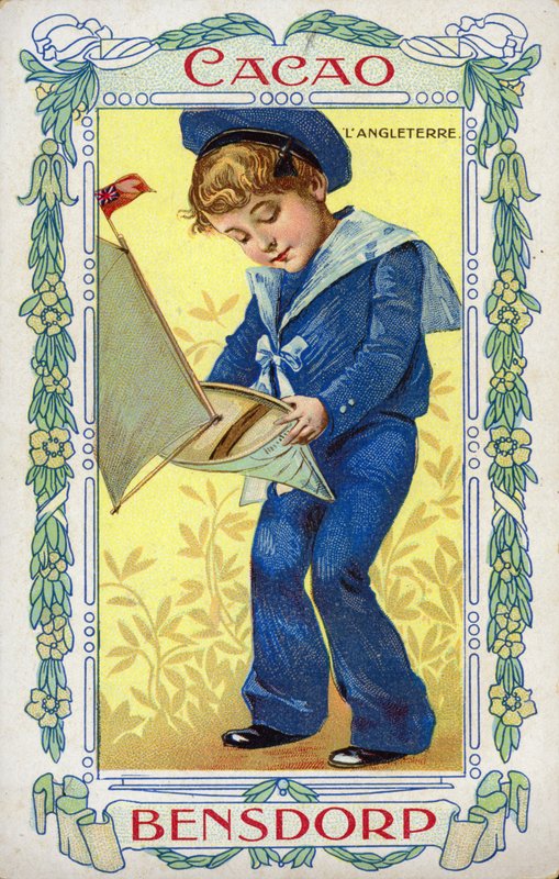 Oyuncak tekne ile İngiliz denizci çocuk by Dutch School