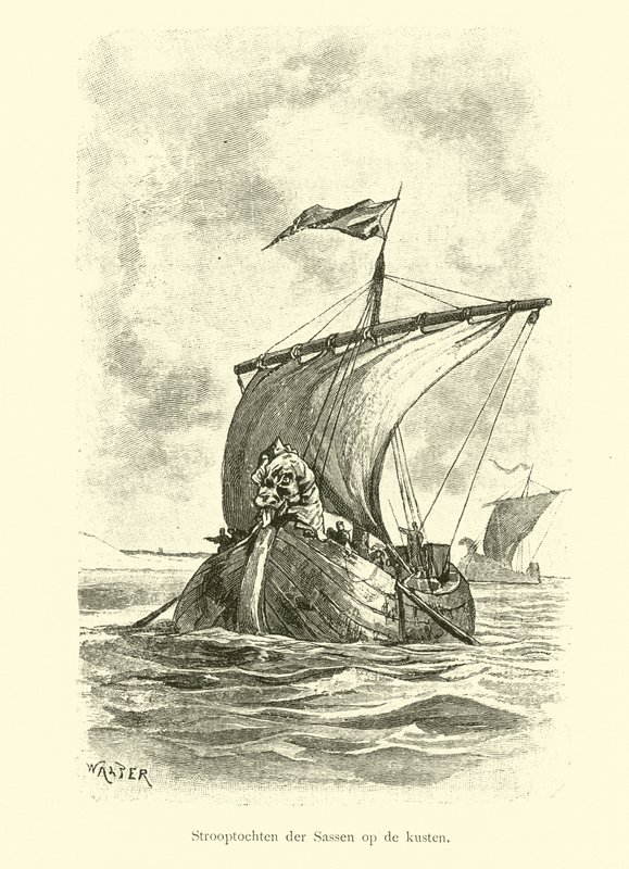 Sahilde Sakson baskınları by Dutch School